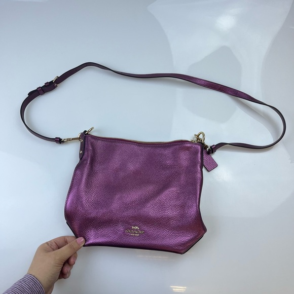 Coach Mini Abby Metallic Purple Crossbody Bag N239-8 - Picture 4 of 12